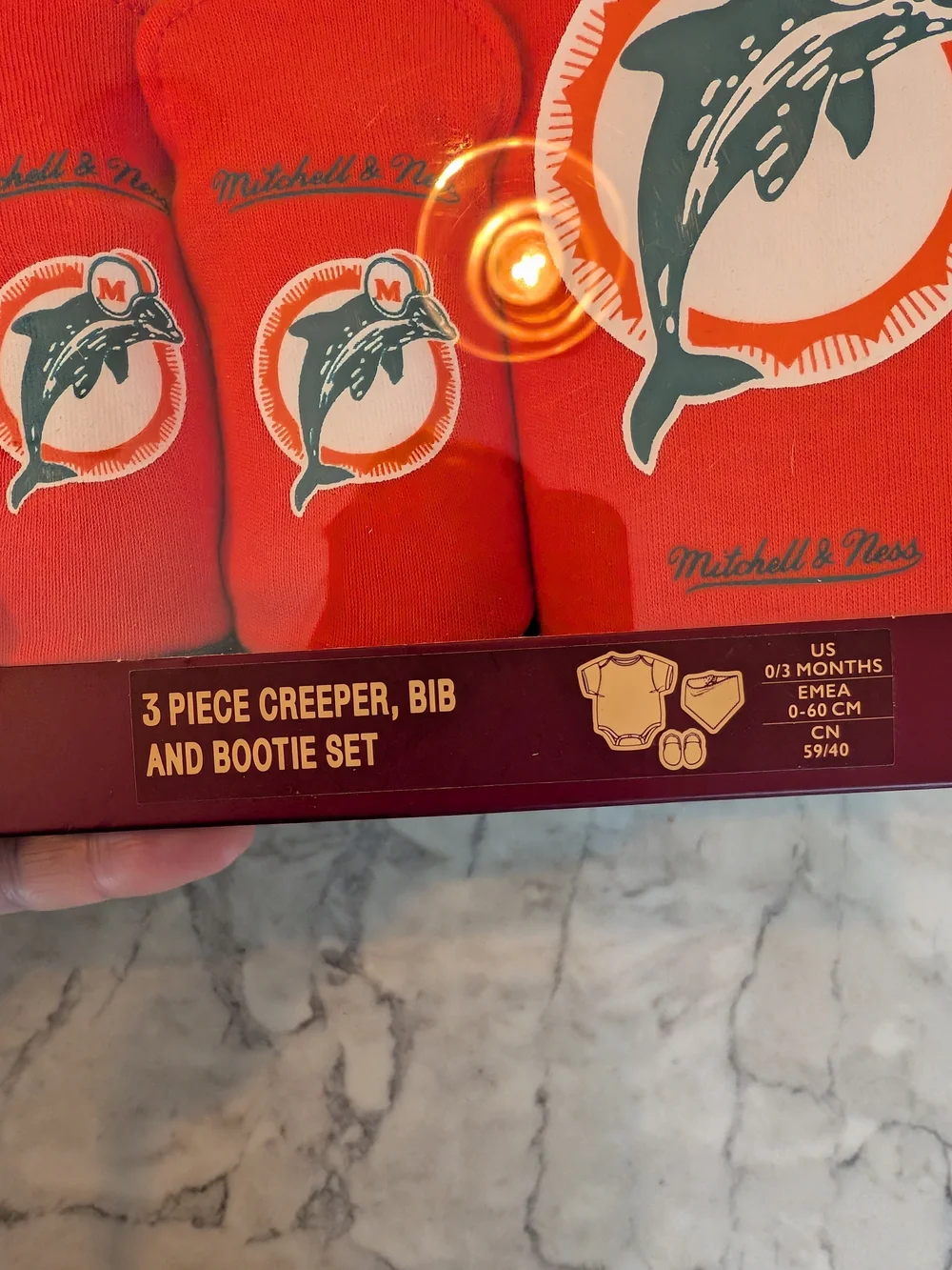 Mitchell & Ness Miami Dolphins 3-Piece Baby Set - Orange